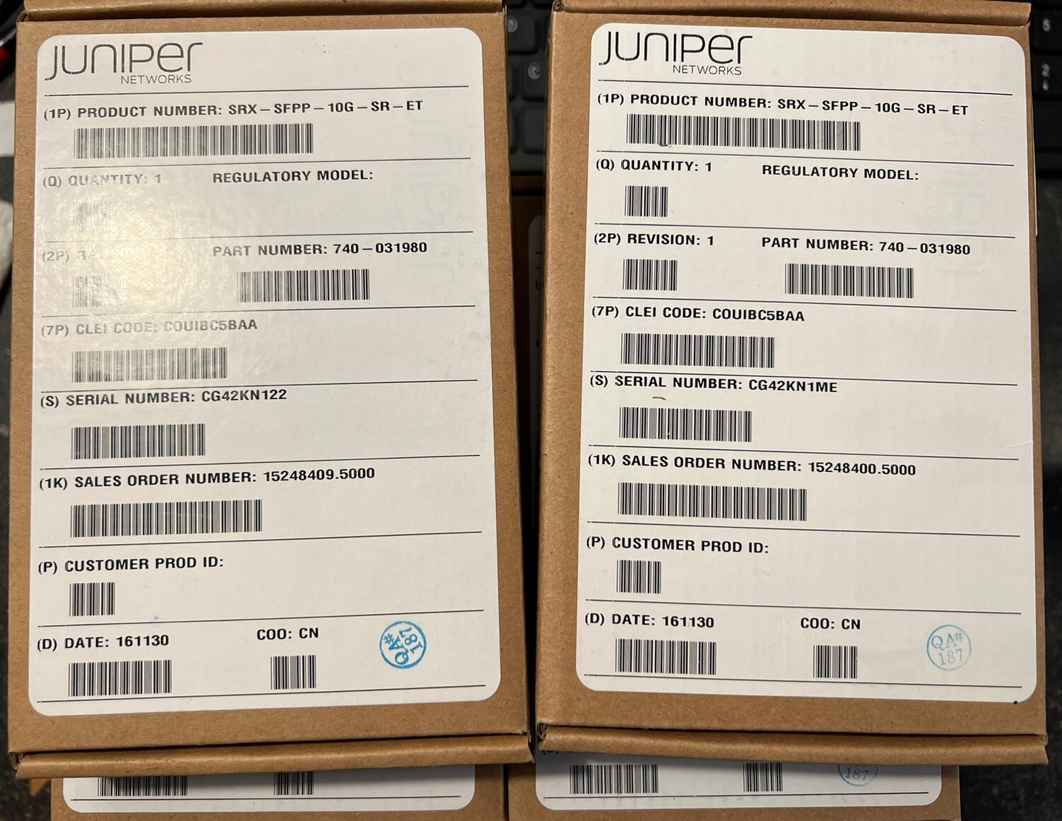 ONE NEW Juniper 740-031980 10GE SFP+ SR 10Gbase-SR OM3 300m 850nm Transceiver