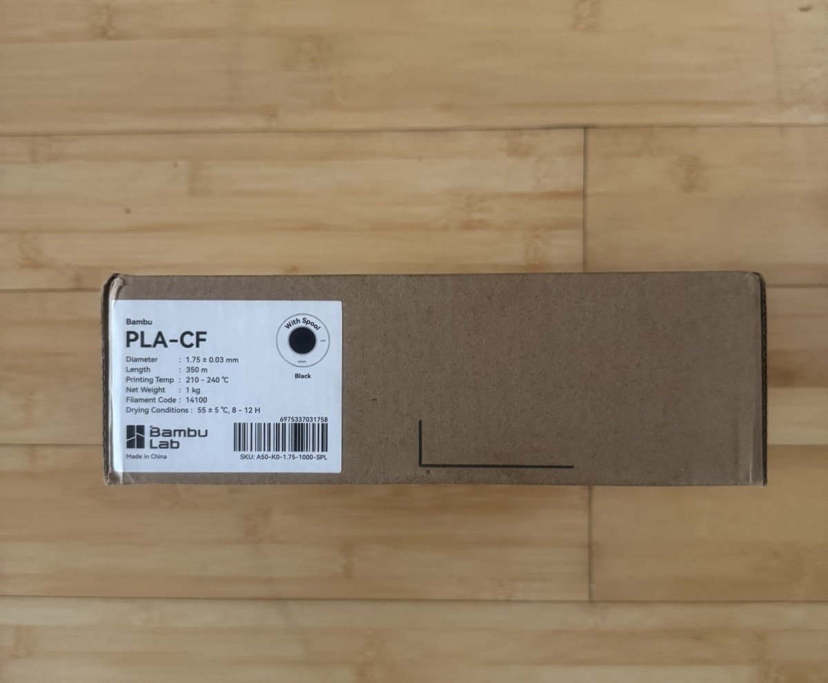 Bambu Lab PLA-CF 3D Printer Filament 1.75mm 1kg Black w/ Spool Sealed 14100