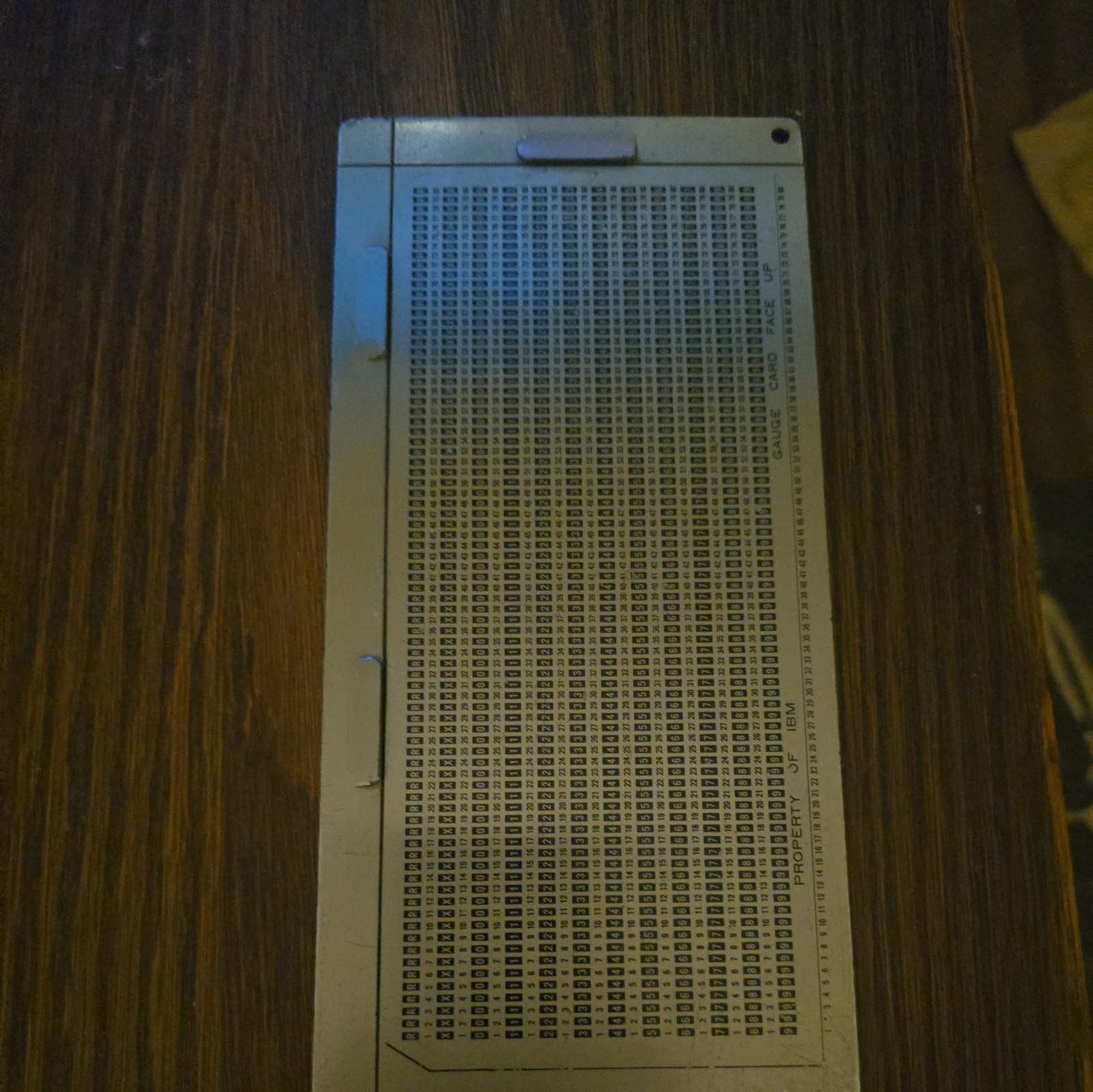 Vintage IBM Metal Computer Punch Card Registration Check Gauge Plate Made in US
