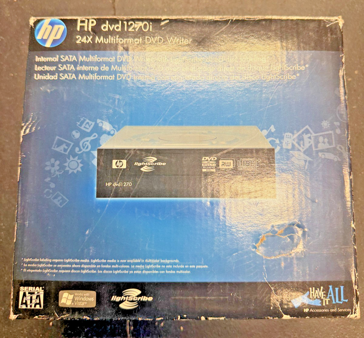 HP dvd1270i 24X Multiformat DVD Writer New Open Box