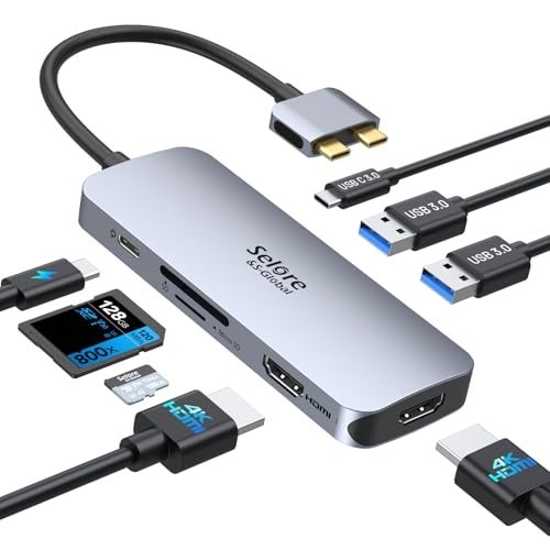 Docking Station for MacBook: 8-in-2 USB-C Hub with Dual HDMI