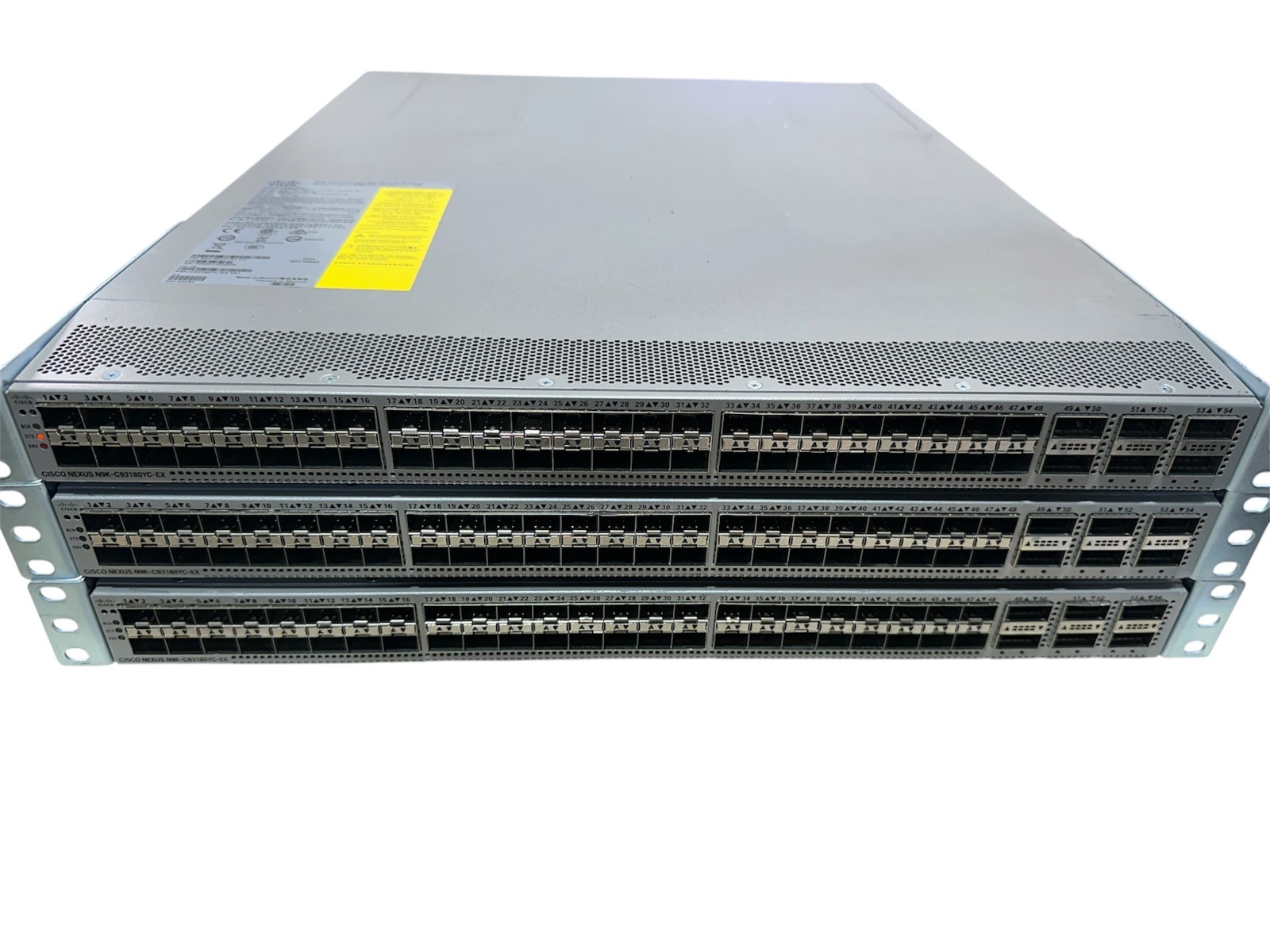 LOT OF 3:  CISCO NEXUS N9K-C93180YC-EX 48-PORT 10/25GB SFP+ & 6-QSFP+ SWITCH