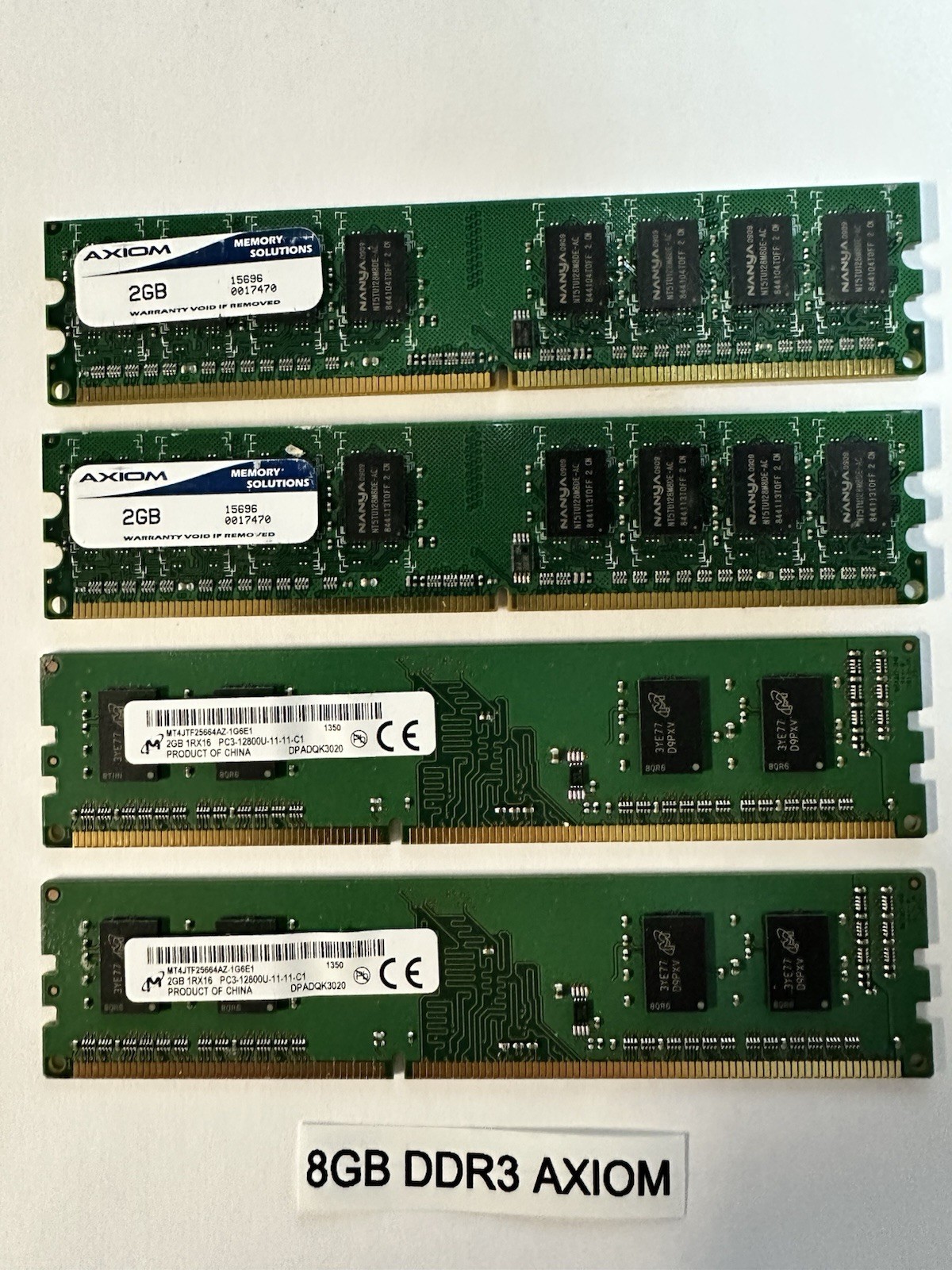 8GB (4x2GB) DDR3 Desktop RAM Lot PC3-10600 PC3-12800 DIMM Tested Working