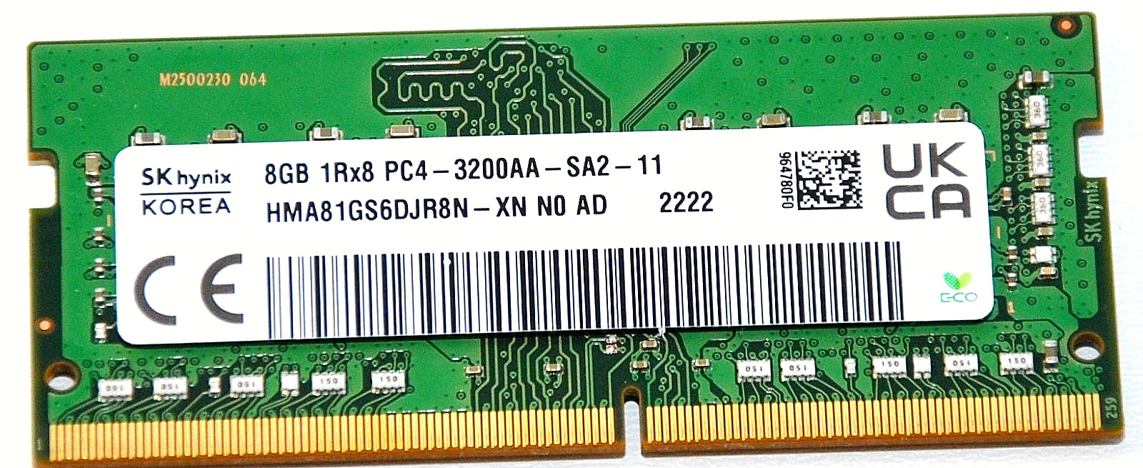 HMA81GS6DJR8N , SK HYNIX , 8GB  1RX8 PC4-3200 DDR4 LAPTOP MEMORY GRADE  A