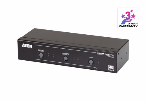 Aten-New-VM0202H _ ATEN 2X2 4K HDMI MATRIX SWITCH  HDMI TYPE A FEMALE 