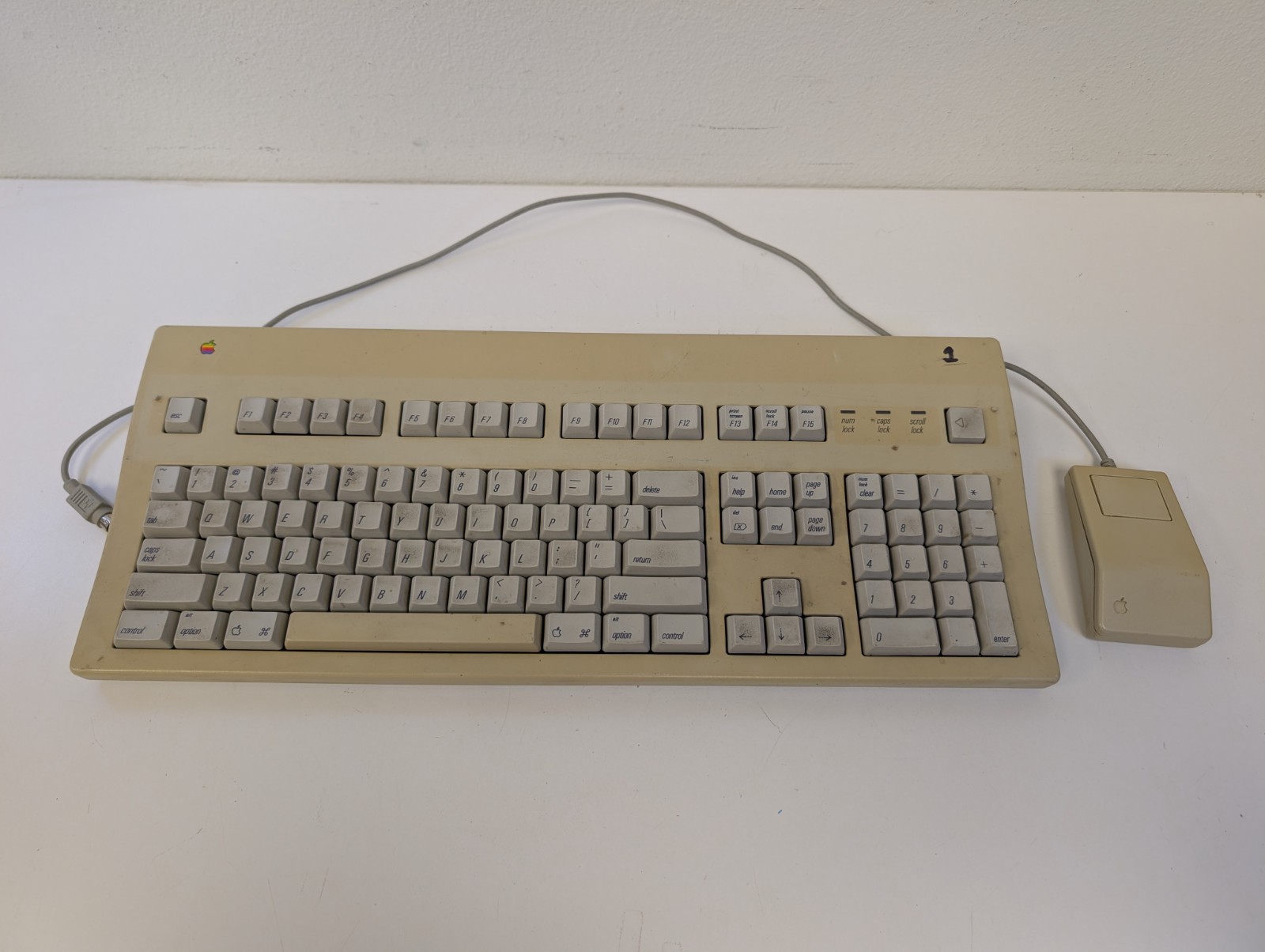 Vintage Apple Extended Keyboard II M3501 & Apple Desktop Bus Mouse G5431