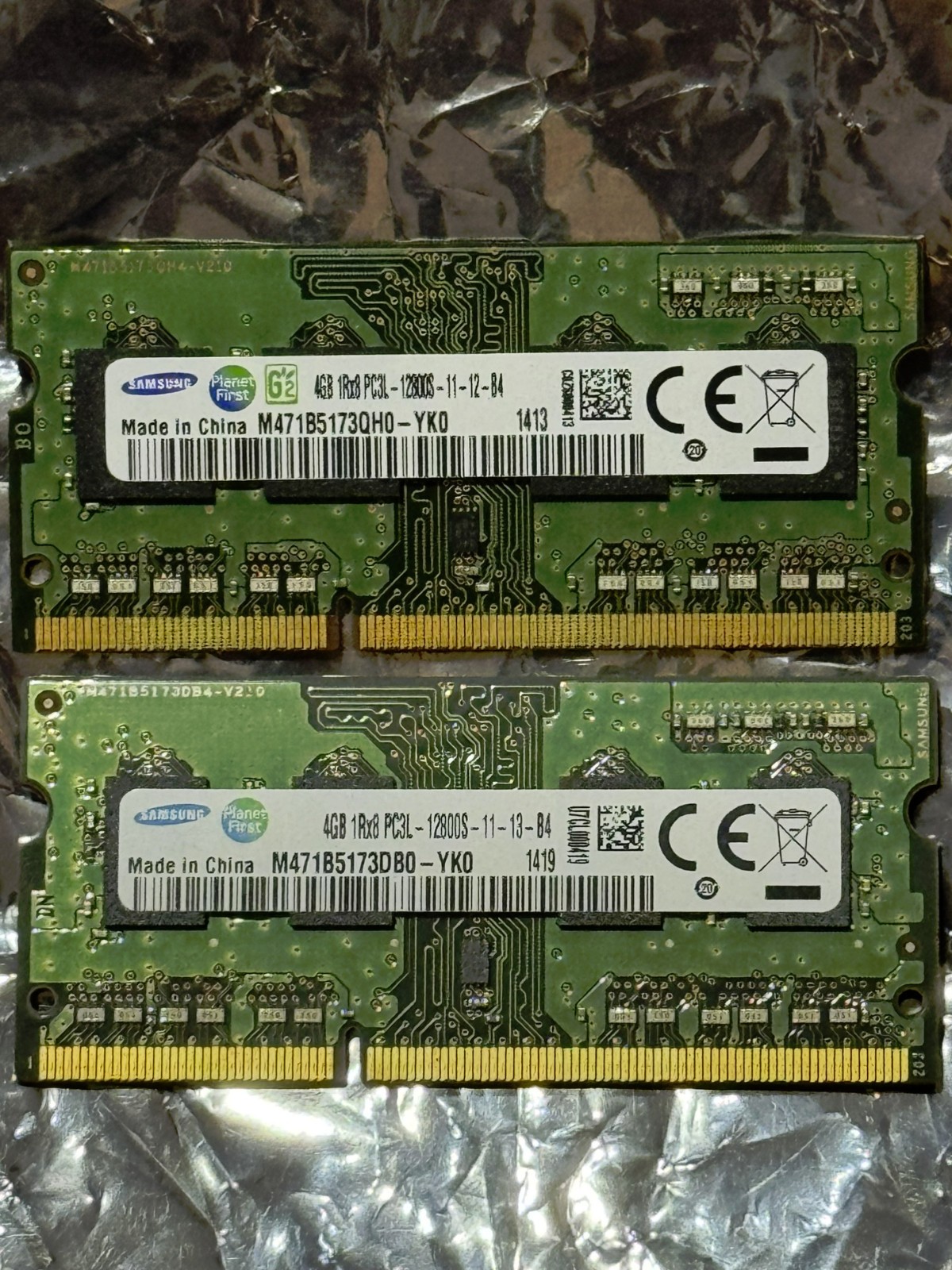 Two 2 Samsung 8GB (2x4GB) 1Rx8 PC3L 12800S SODIMM DDR3 Memory 1600MHz *TESTED*