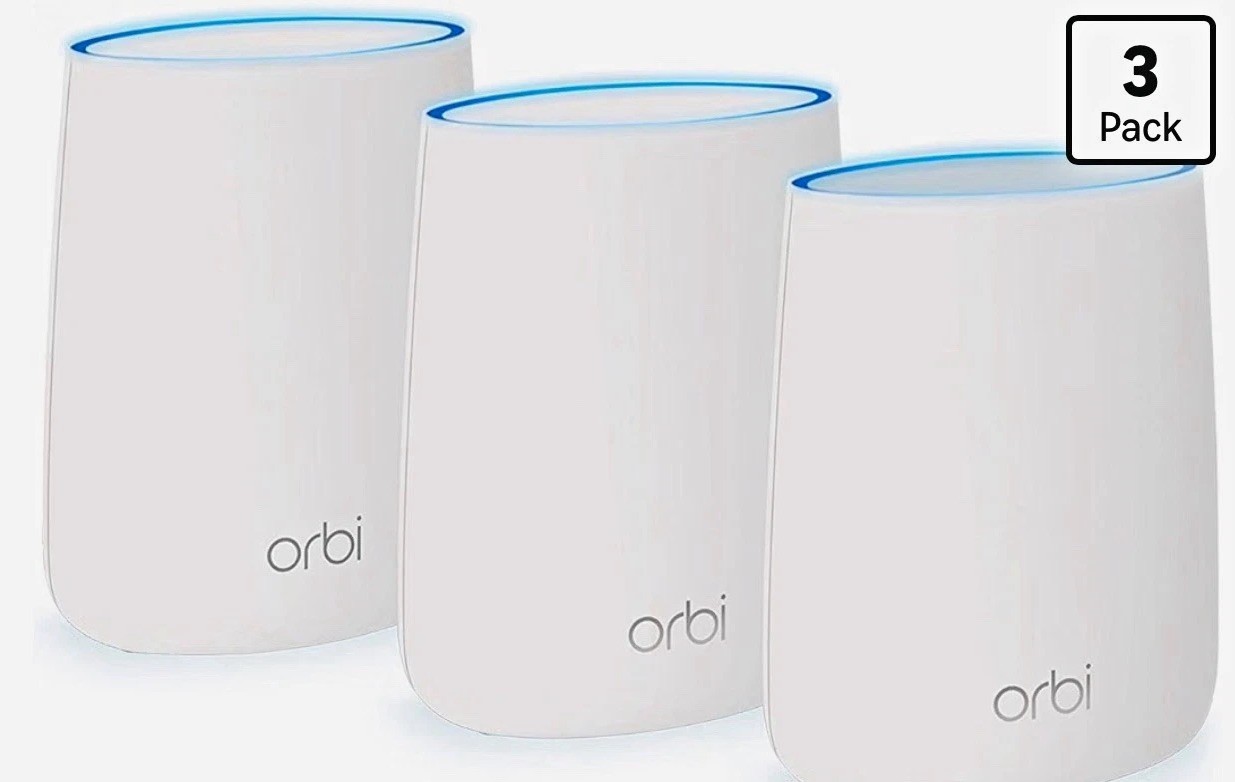 NETGEAR Orbi AC3000 (RBK53) Tri-Band Mesh WiFi Router System 3-Pack White