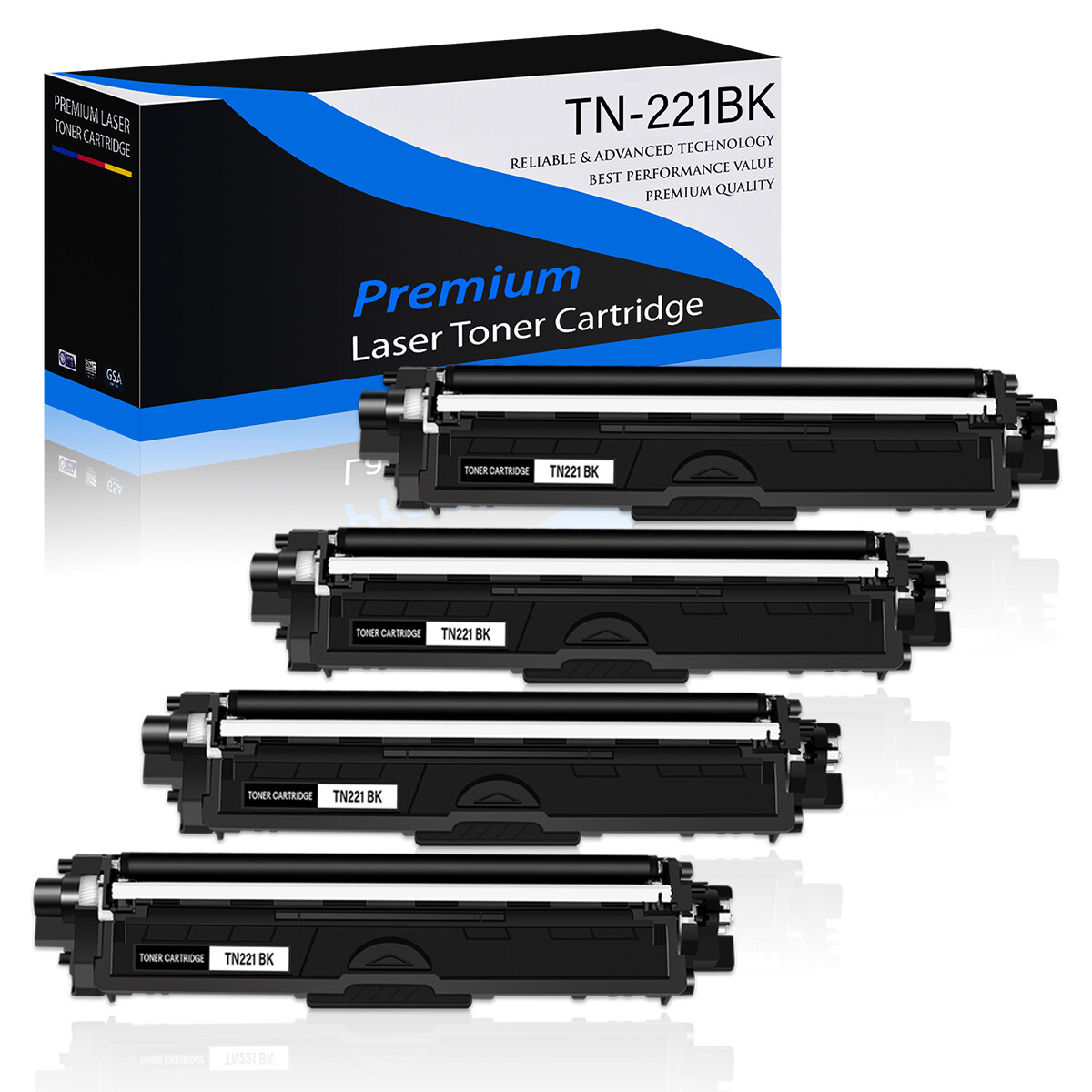 4PK TN221BK TN221 Black Toner Cartridge for Brother MFC-9330CDW 9130CW HL-3140CW