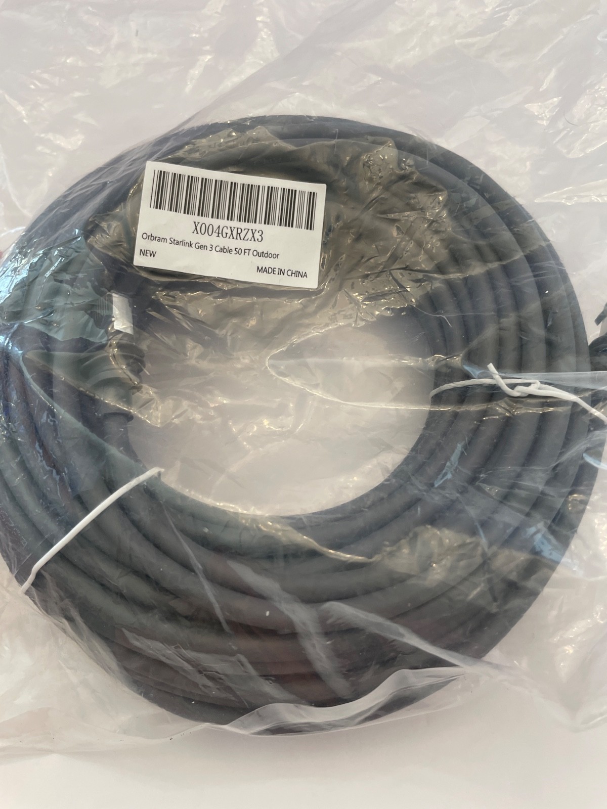 Orbram starlink Gen 3 -50 ft round gray cable outdoor
