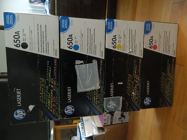 GENUINE SET 4 HP 650A TONER CARTRIDGES CE270A CE271A CE272A CE273A CP5525 SEALED