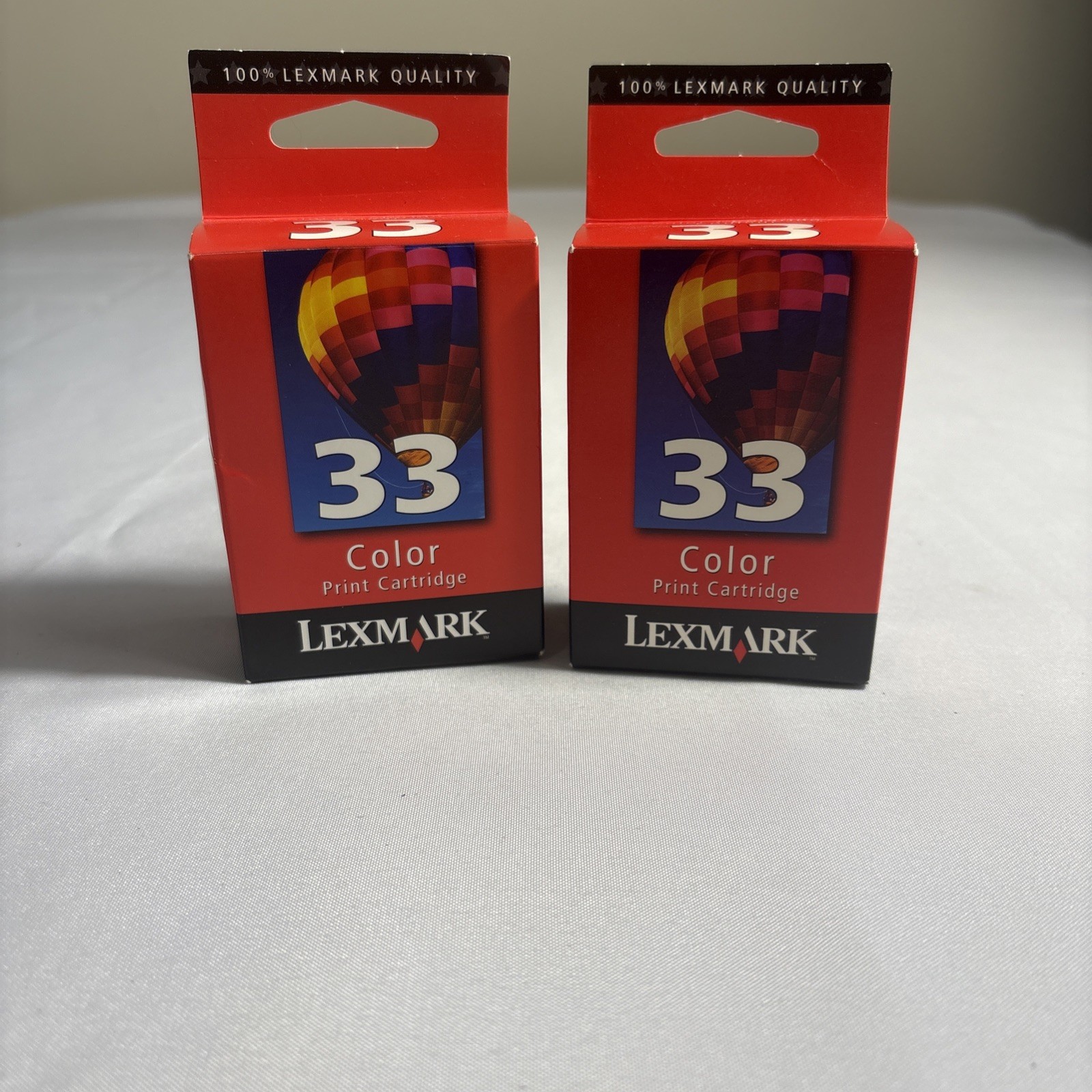 Two Genuine Lexmark 33 Color Ink Print Cartridge Factory Sealed New