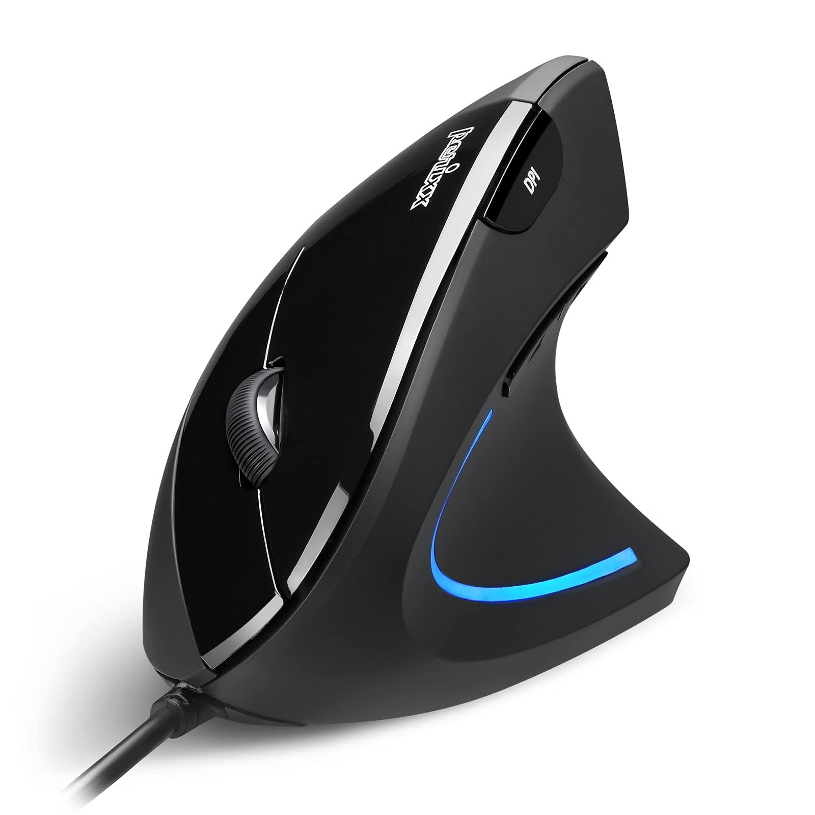 Perixx PERIMICE-513 Wired Ergonomic Vertical Mouse - 6 Buttons with black