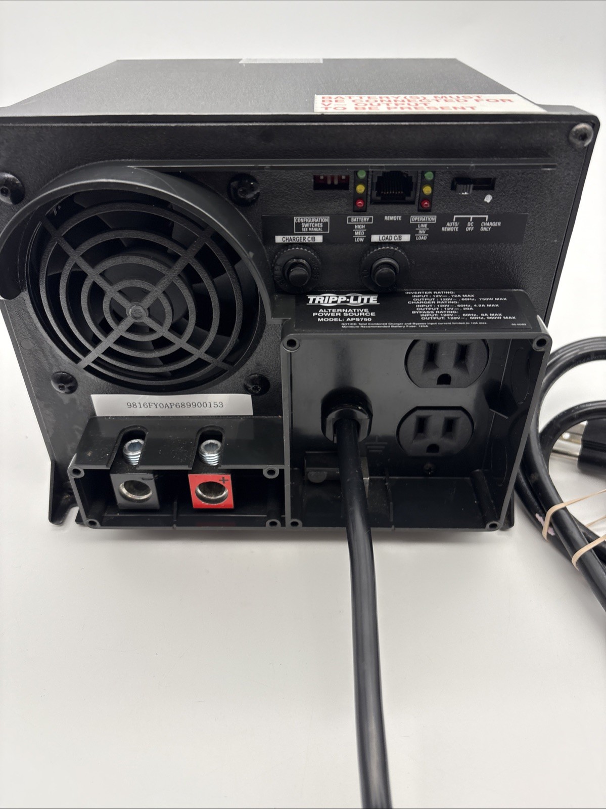 Tripp-Lite APS750 750W PowerVerter APS 12VDC 120V Inverter/Charger used