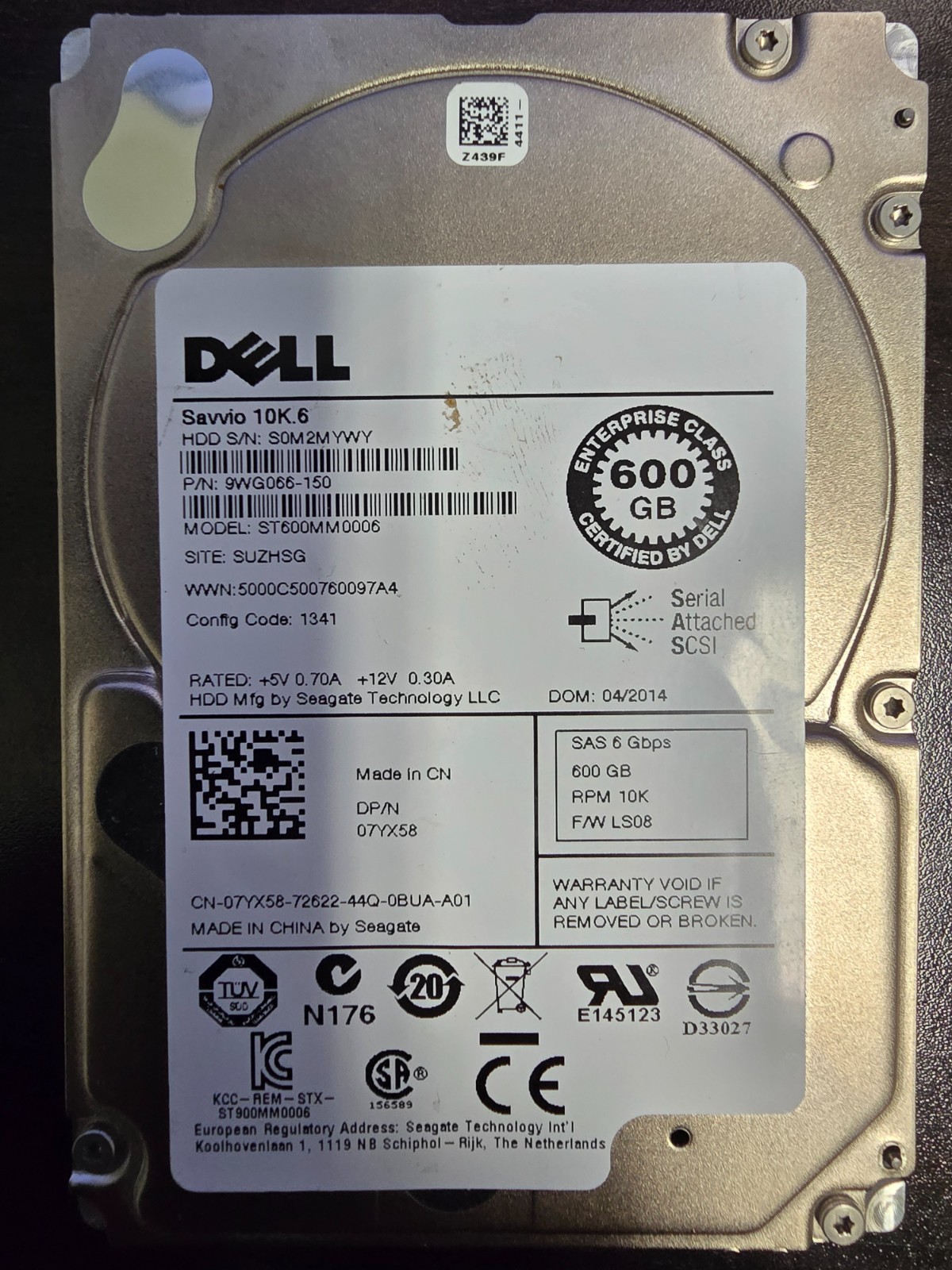 Seagate Savvio 10K.6 ST600MM0026 600GB SAS-2 2.5" Internal Hard Disk Drive...