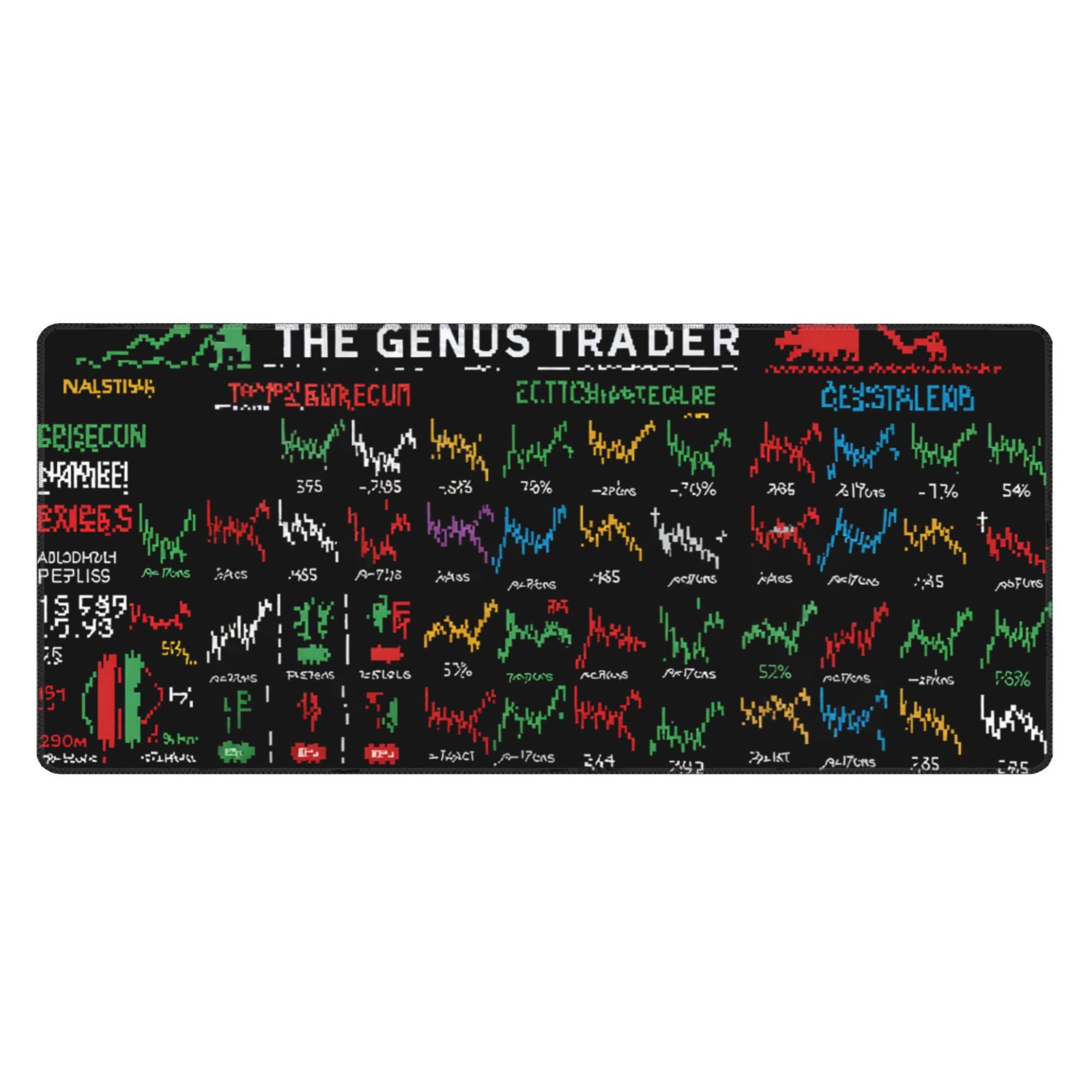 Trading Chart Mouse Pad, Large Extended Stock Market Candlestick Desk Mat with