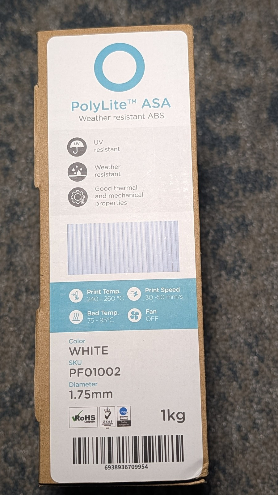 Polymaker PolyLite ASA White 1.75mm 1kg