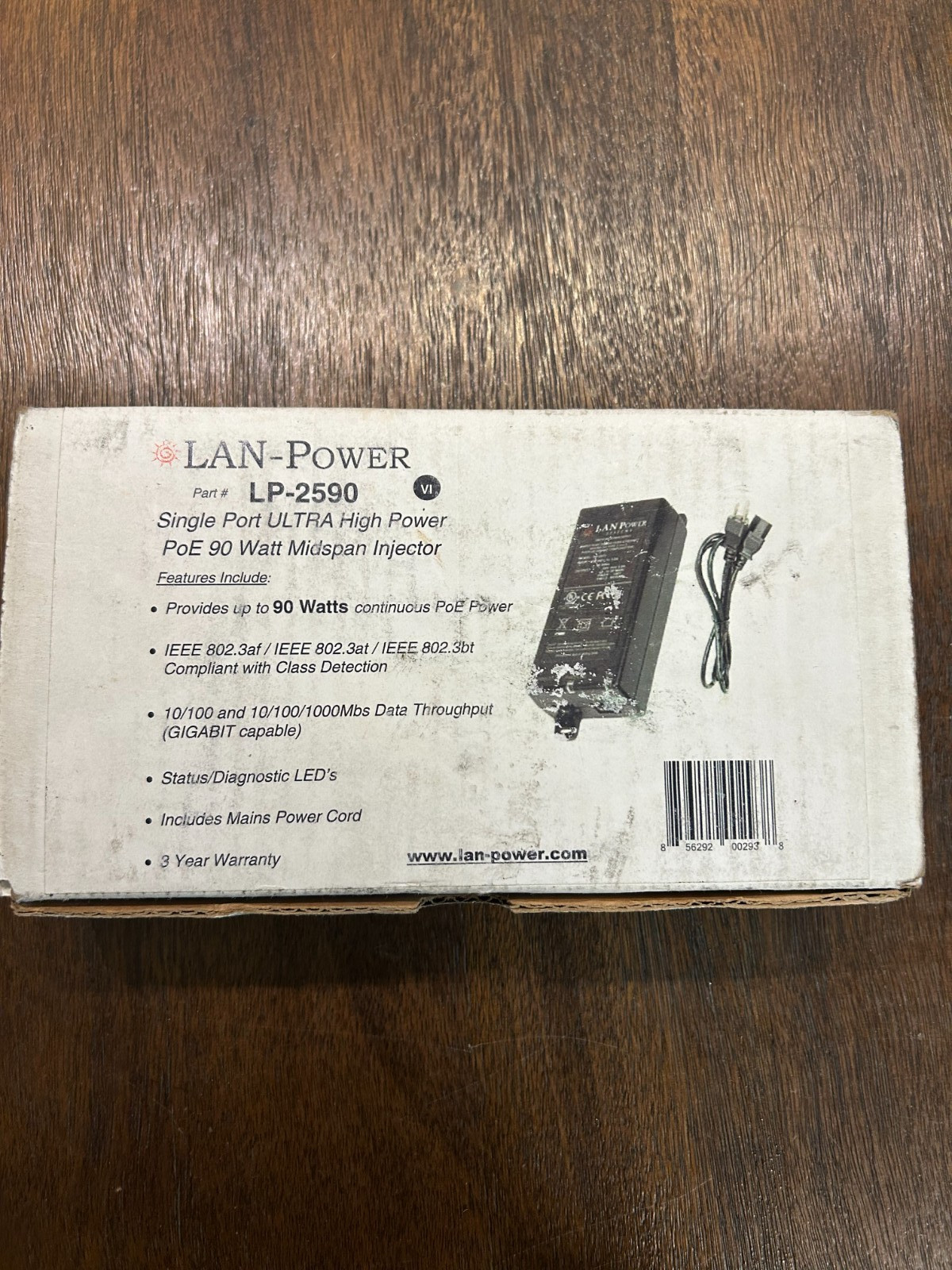 LAN Power LP-2590 Single Port ULTRA High Power PoE Midspan Injector