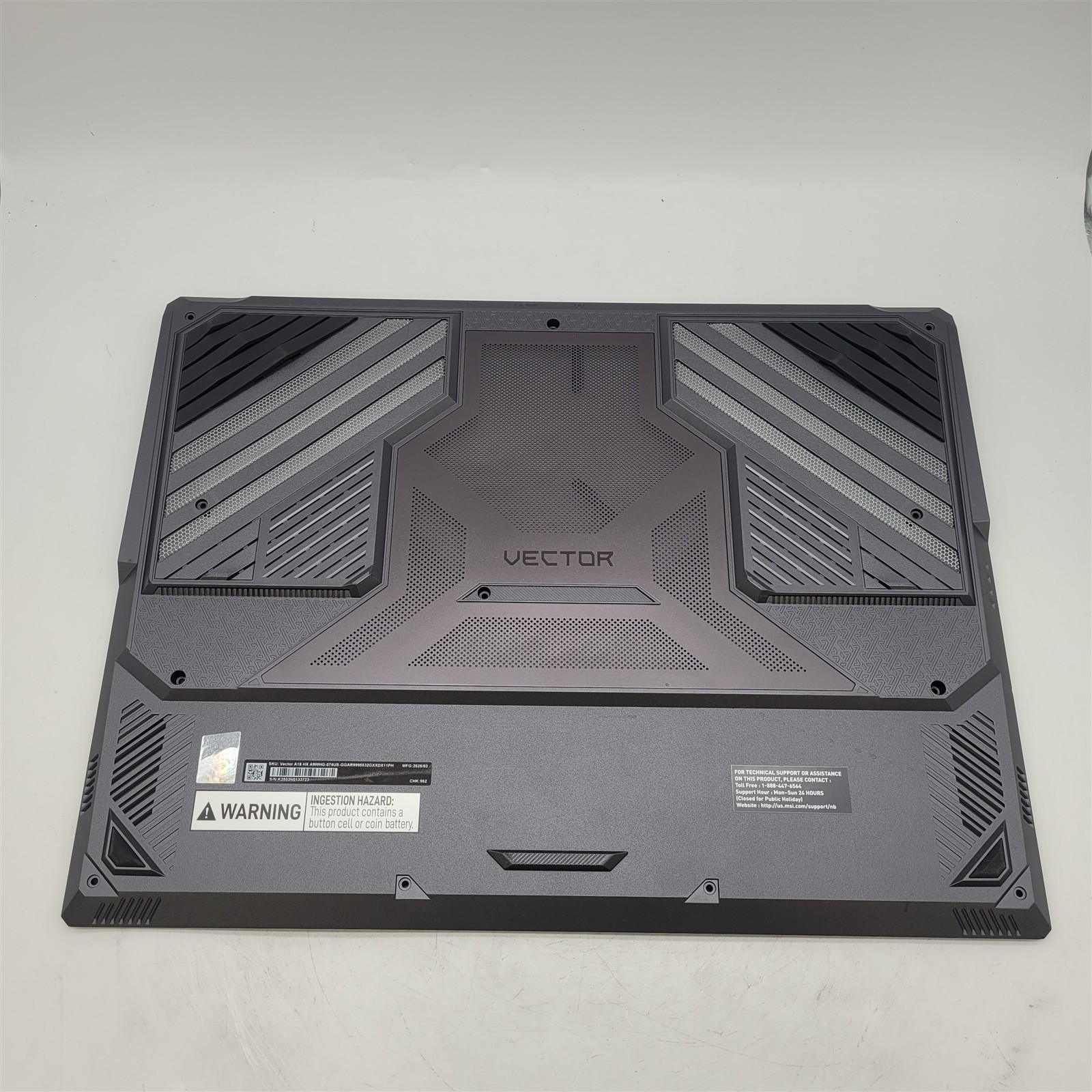 Back cover for MSI Vector A18 HX 18” 240Hz QHD+ Gaming Laptop, A9WHG-074US