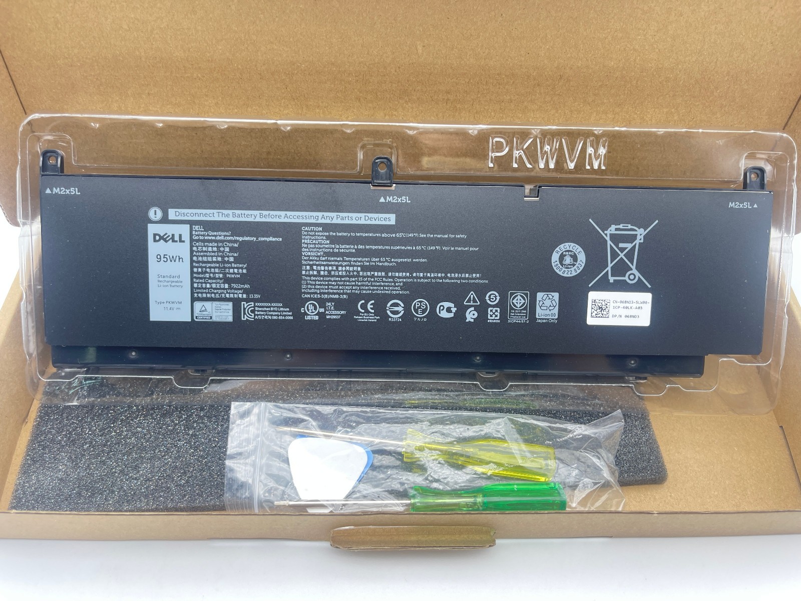 New Genuine 95Wh PKWVM Battery For Dell P44E P44E001 P44E002 P93F P93F001 OEM