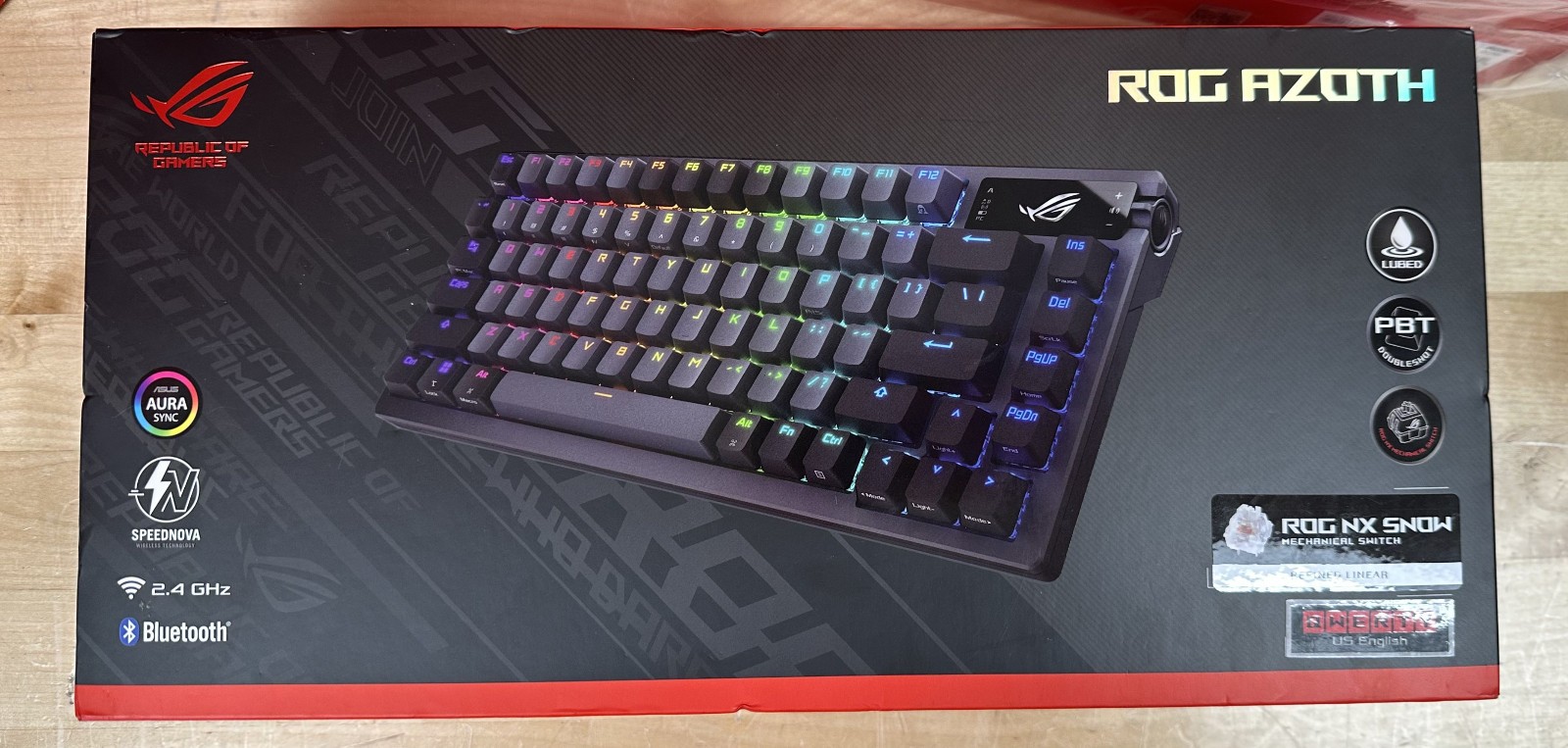 ASUS ROG Azoth Wireless RGB NX Snow Mechanical Gaming Keyboard OLED Display NEW