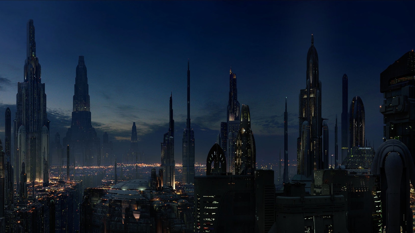 Landscape futuristic architecture cityscape city star Custom Gaming Mat Desk