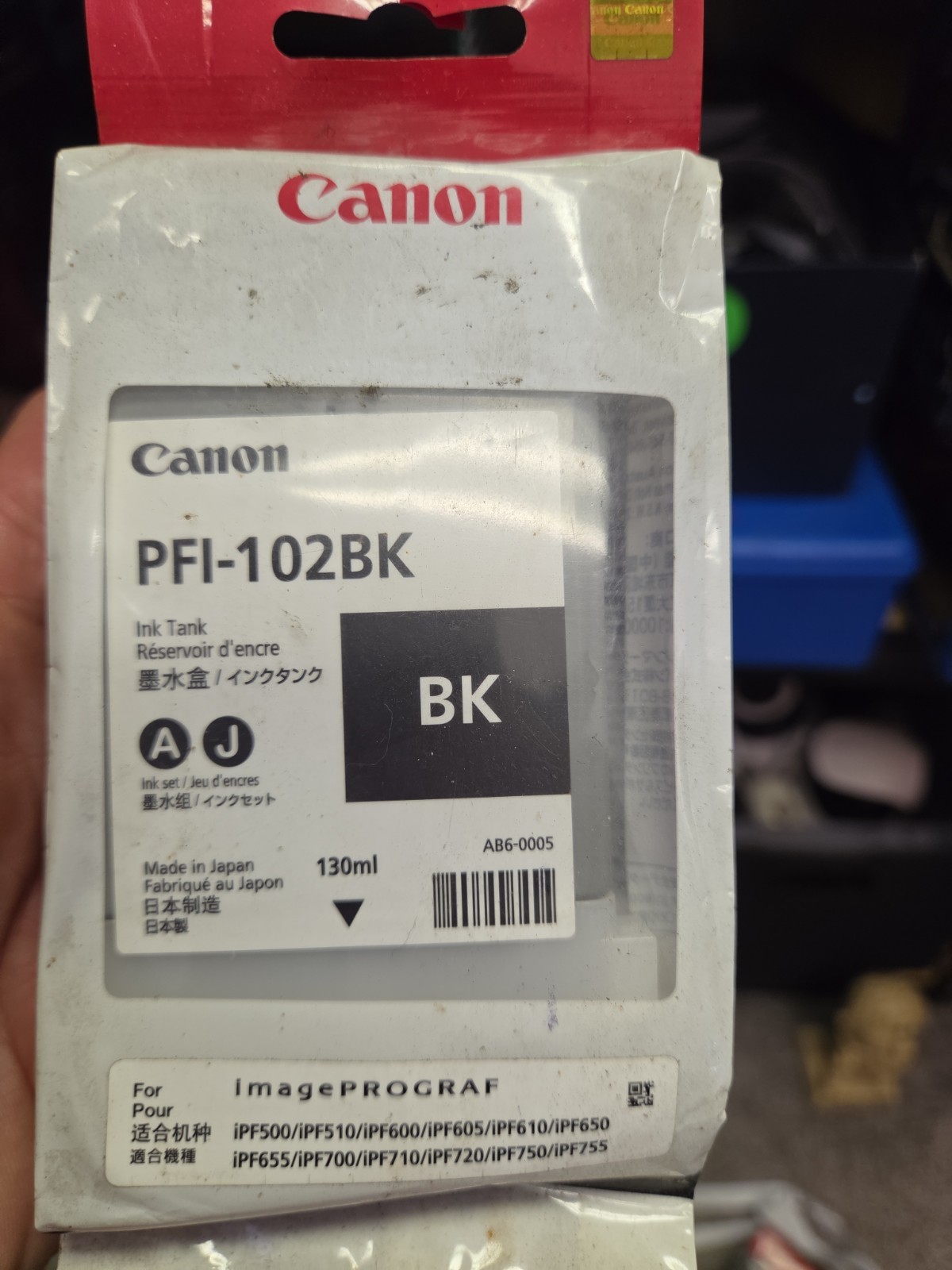 Genuine Canon PFI-102BK BLACK Ink Tank iPF500 510 600 650 720 755 765 4/2027 NEW