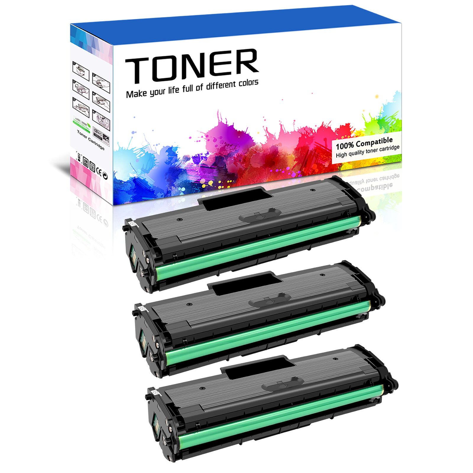 3PK Black MLT-D101S 101S Toner for Samsung ML-2161 ML-2162 ML- 2163 ML-2165