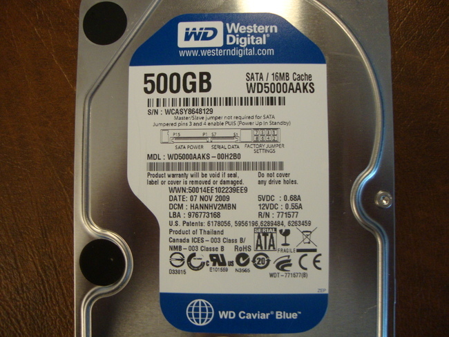 Western Digital WD5000AAKS-00H2B0 DCM:HANNHV2MBN 500gb Sata 3.5" Hard Drive