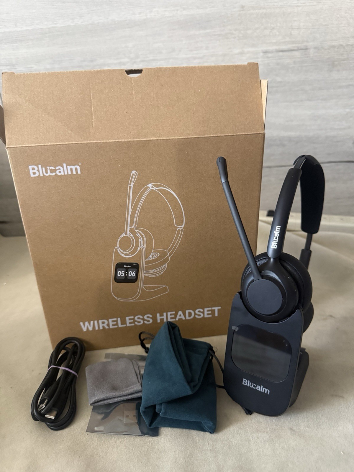 Blucalm Wireless Headset With Mic & Noise Cancelling For Work V5.4 - Zoom, Teams
