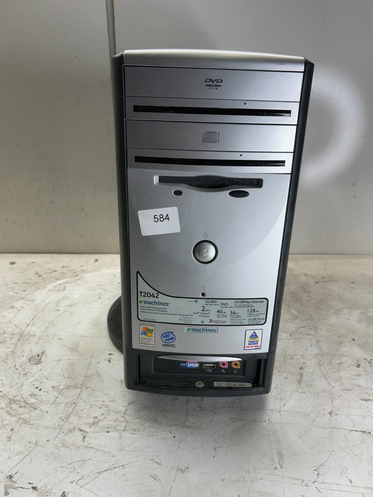 eMachines T2042 Intel Celeron 2.00GHz 256MB NO HDD