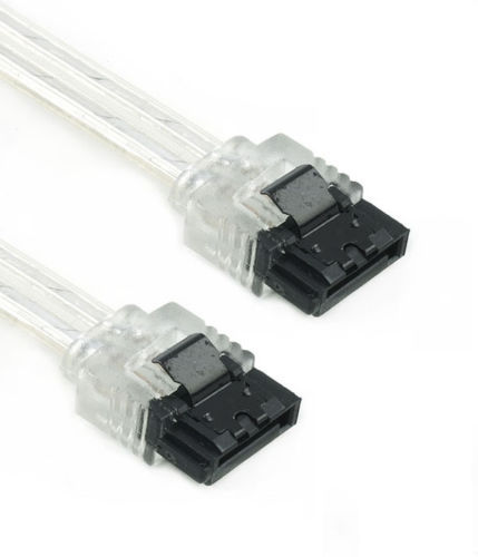 Coboc - SC-SATA3-18-LL-SL - 18" SATA III 6Gb/s Data Cable w/Latch - Silver