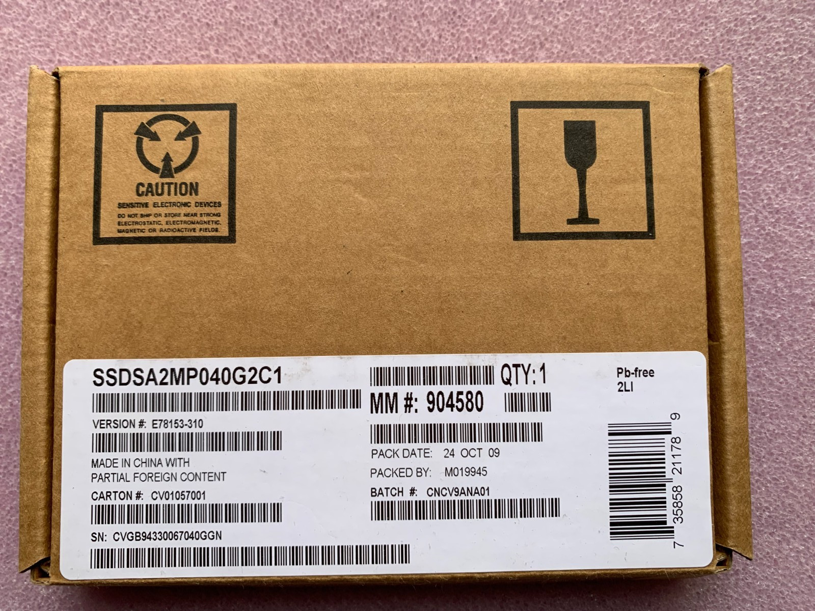 Intel SSDSA2MP040G2C1 40GB SSD