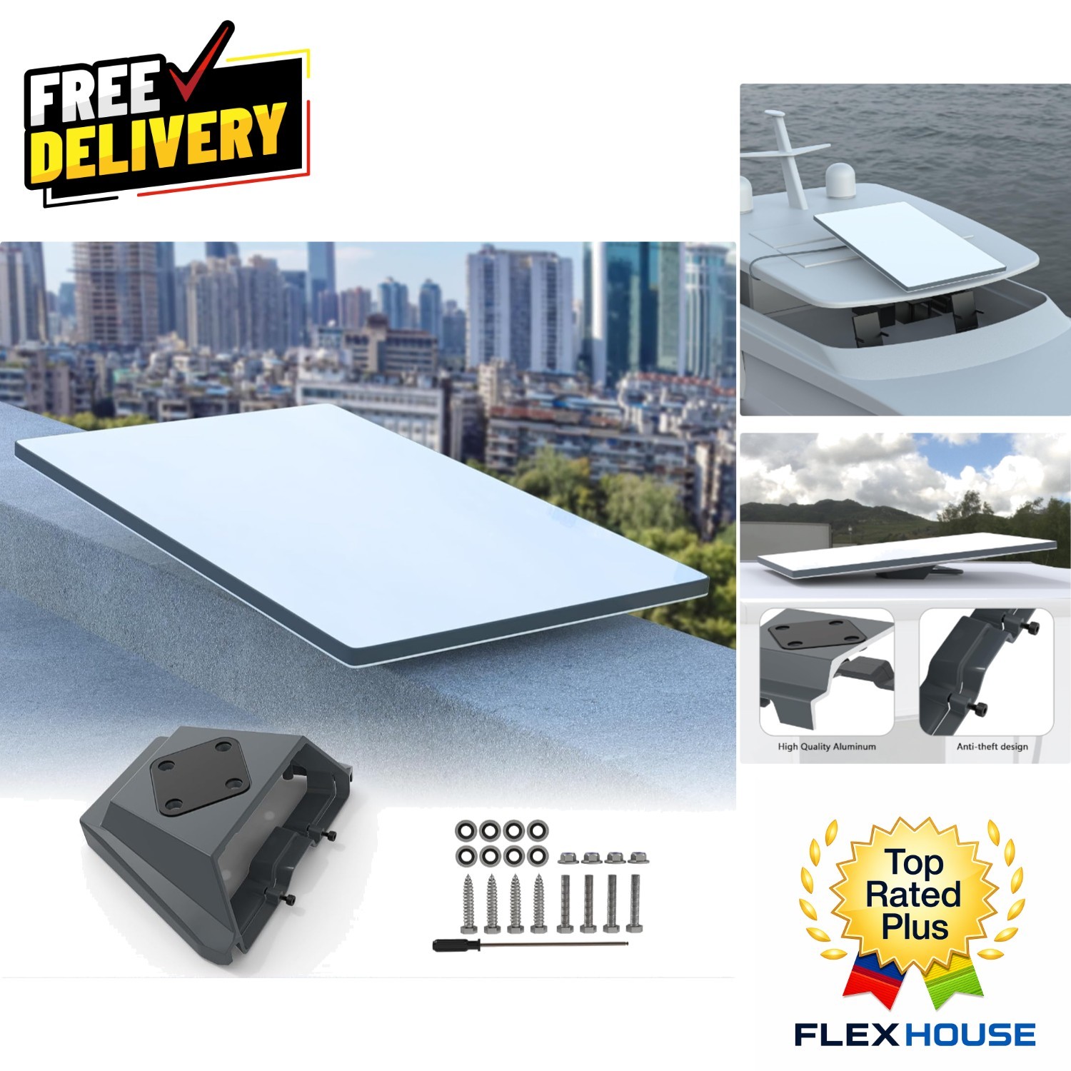 Versatile Starlink Gen 3 Mount for Roofs - Easy Installation & Theft Prevention