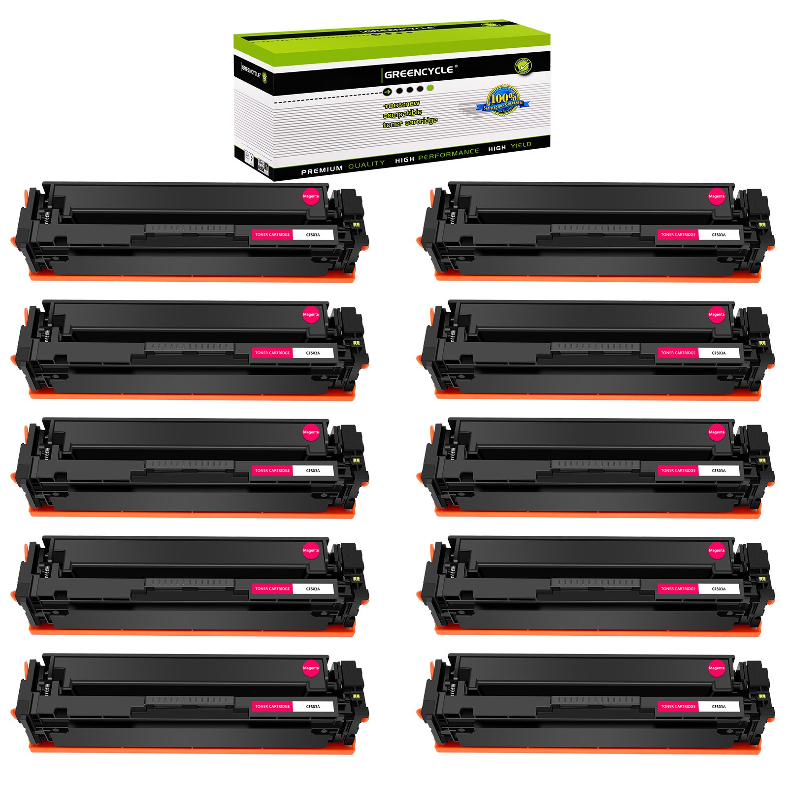 10PK Magenta Toner Fit for HP CF503A 202A LaserJet Pro M280nw M281fdn M281dw MFP
