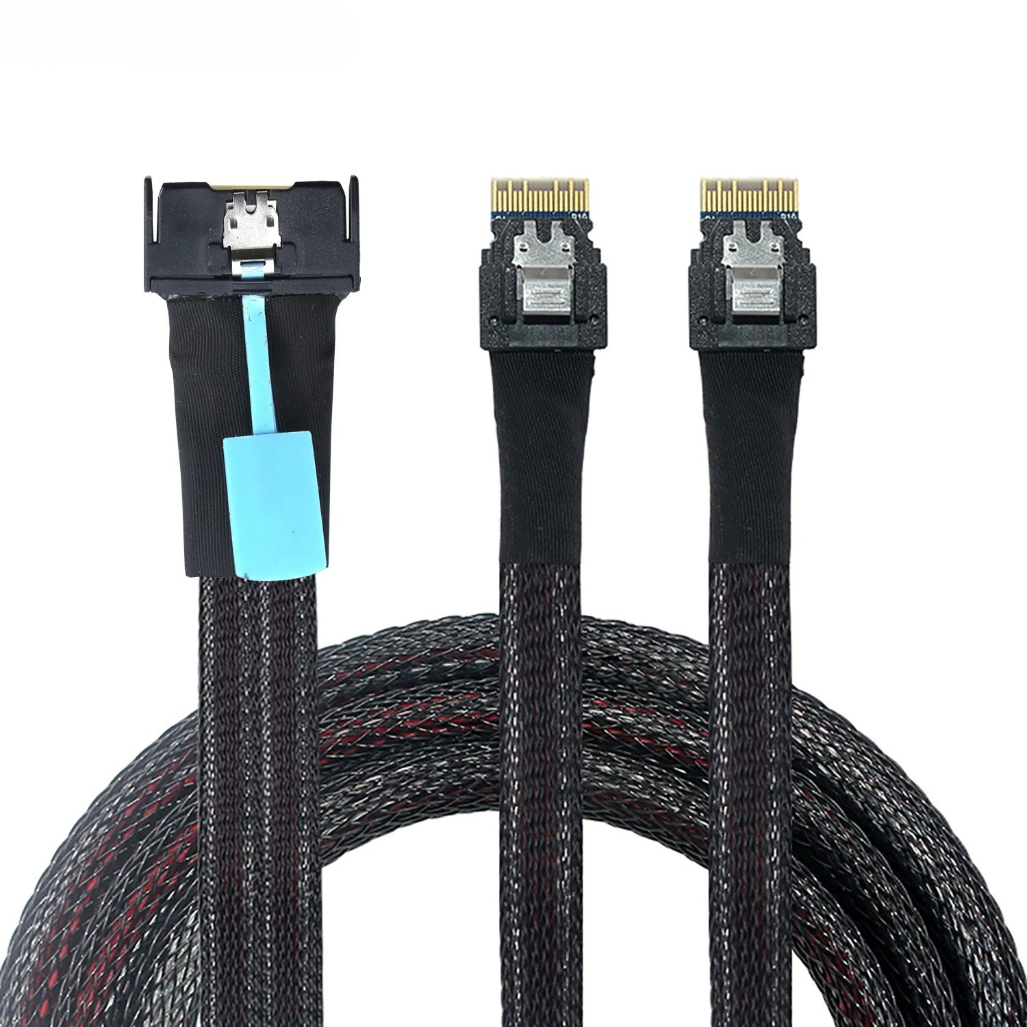 PCIe Gen5 MCIO 8X Slimline SAS 8i to 2X SFF-8654 4i Server Adapter Cable