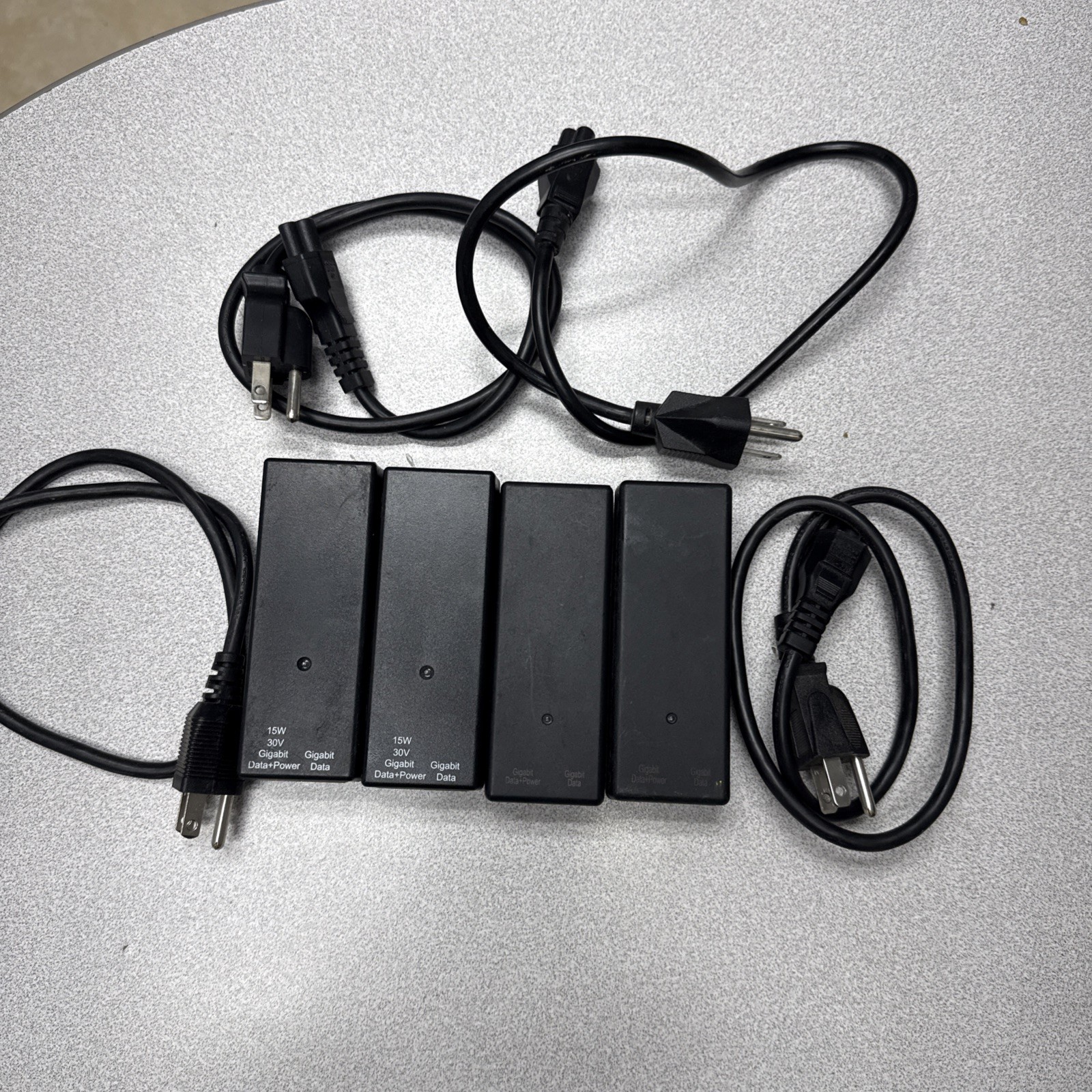 Cambium N000900L001C PoE Gigabit DC Injector 15W Output at 30V  4 PACK With Cord