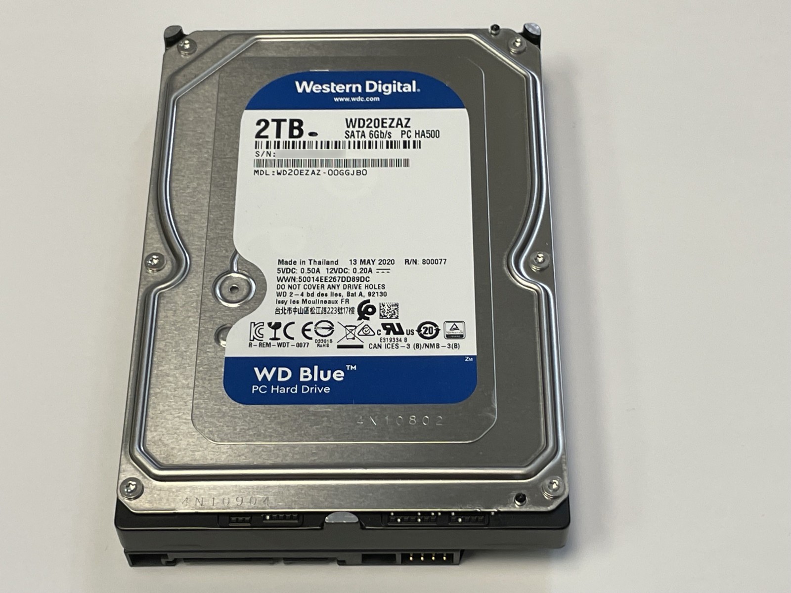 Western Digital 2TB WD Blue Internal PC Hard Drive 3.5" SATA WD20EZAZ 5400RPM