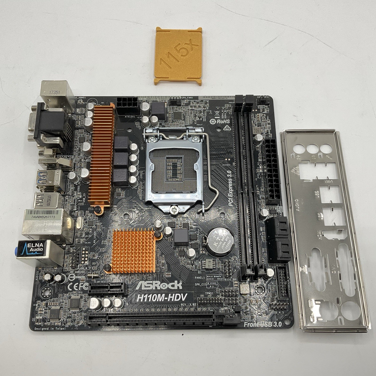 ASRock H110M-HDV Socket LGA1151 DDR4 MicroATX Desktop Motherboard w I/O Shield