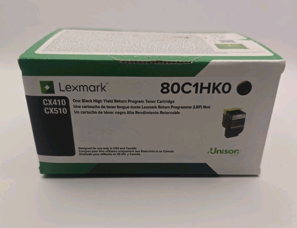Genuine OEM Lexmark 80C1HK0 801HK Black High Yield Toner Cartridge NEW Sealed...