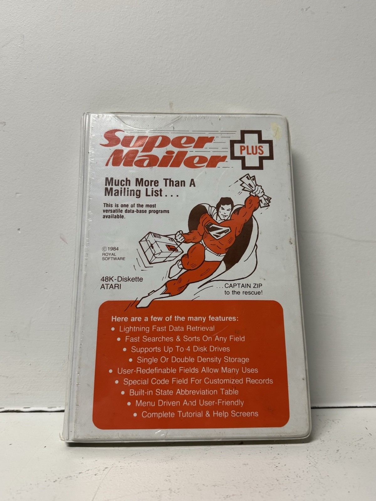 Royal Software Super Mailer Plus Atari 48K 1984 Sealed Disk Database Vintage