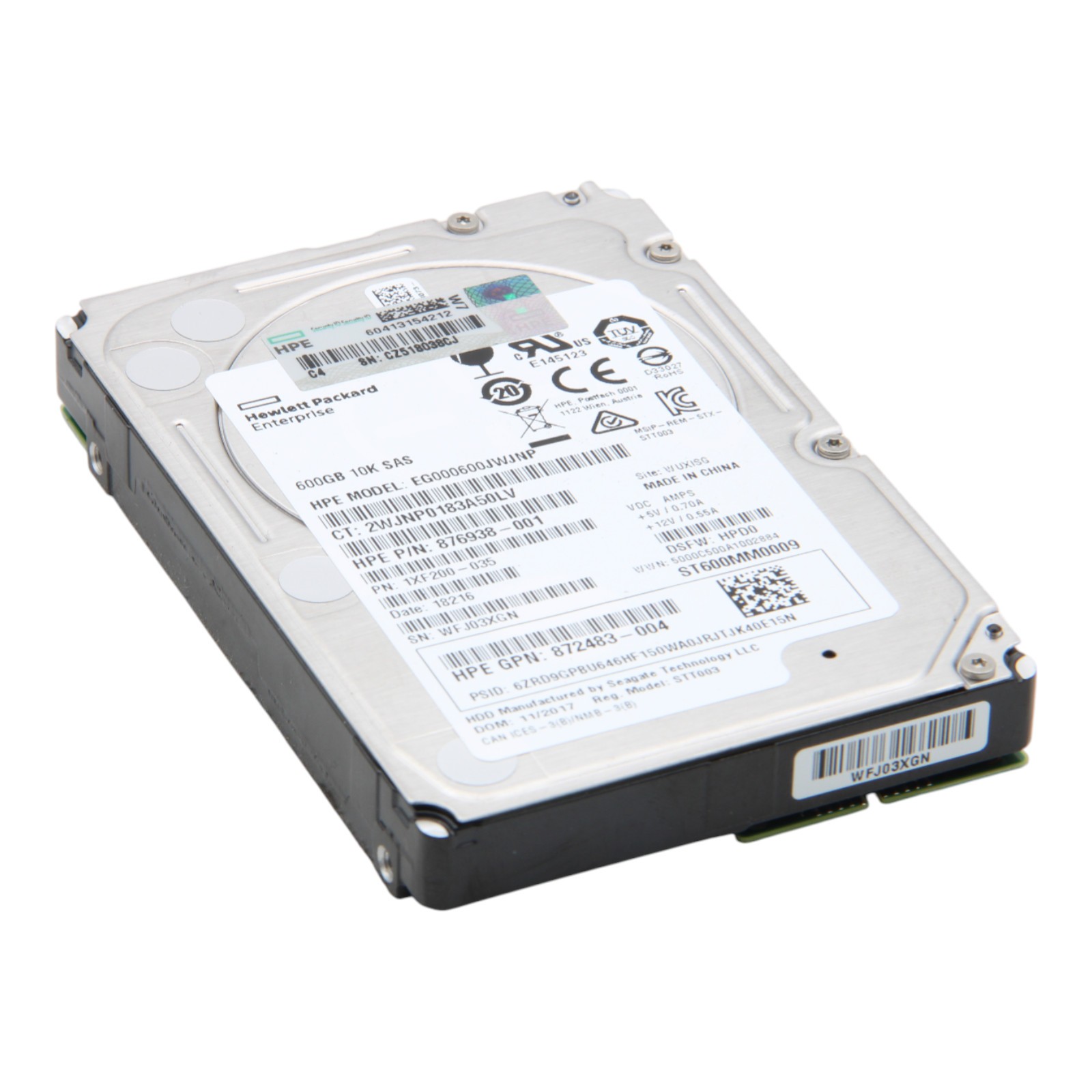 HPE 600GB SAS-2 6Gb/s 10K EG000600JWNP 876938-001 872483-004 2.5" Server HDD