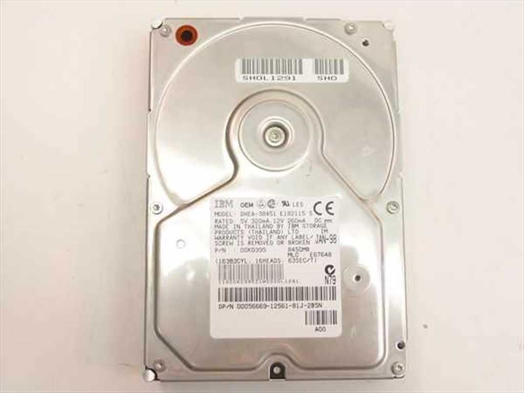 IBM DHEA-38451 8.45GB 3.5" IDE Hard Drive 00K0395 Dell Desktop HDD