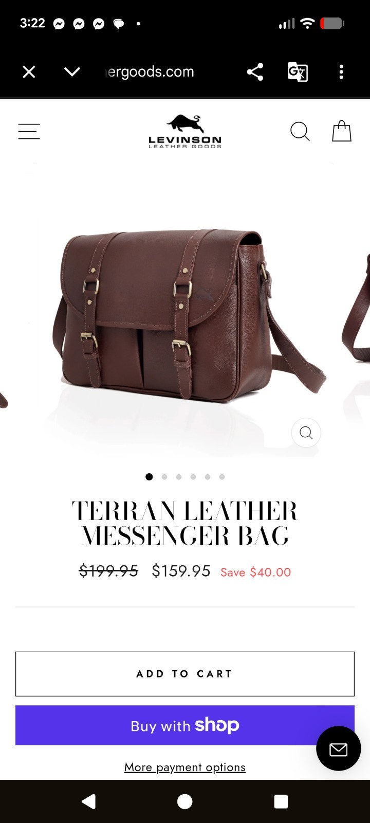 The Leather Farm Buffalo Terran Messenger Bag 