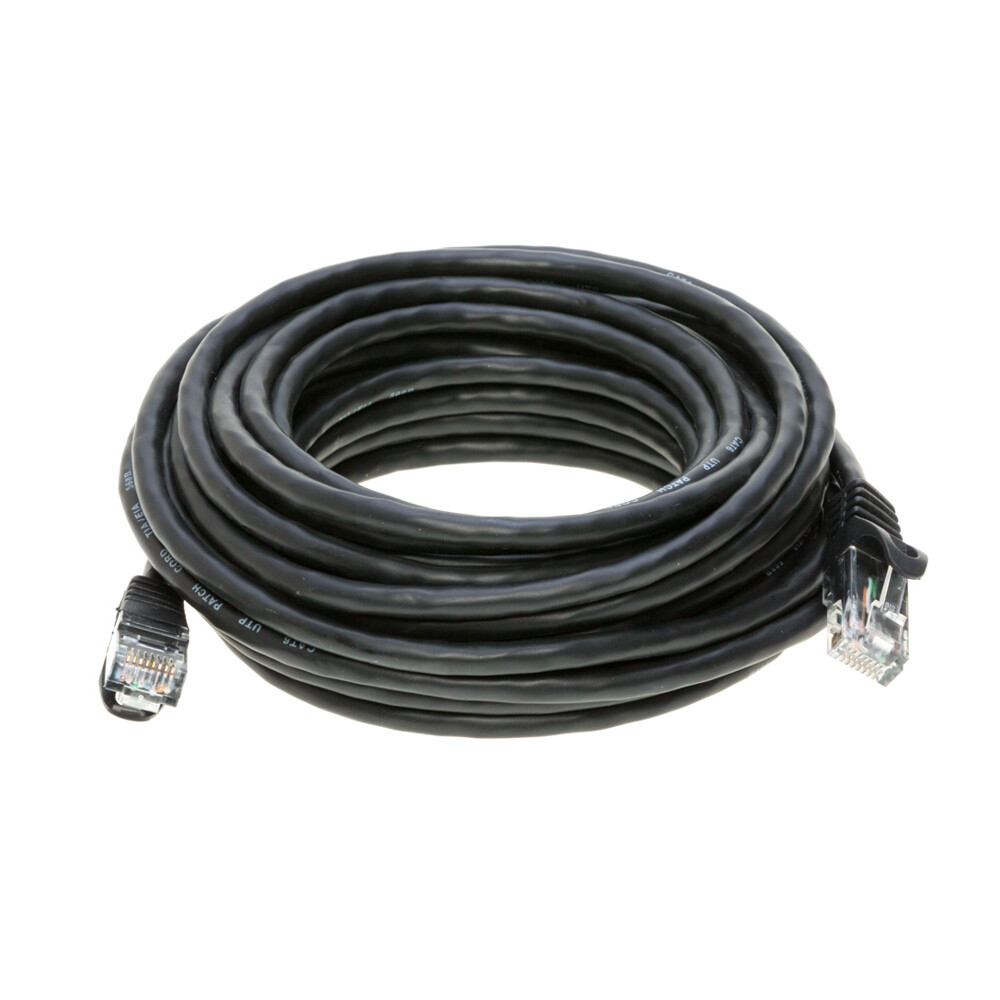 CAT5e Ethernet Patch Cable RJ-45 Internet Cord Black 25FT - 200FT Multi-Pack LOT