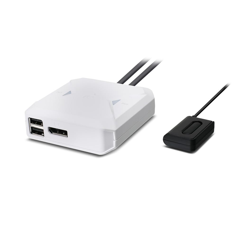 USB C Switch 4K DisplayPort 60Hz for Dual Computer Setup with Remote Button