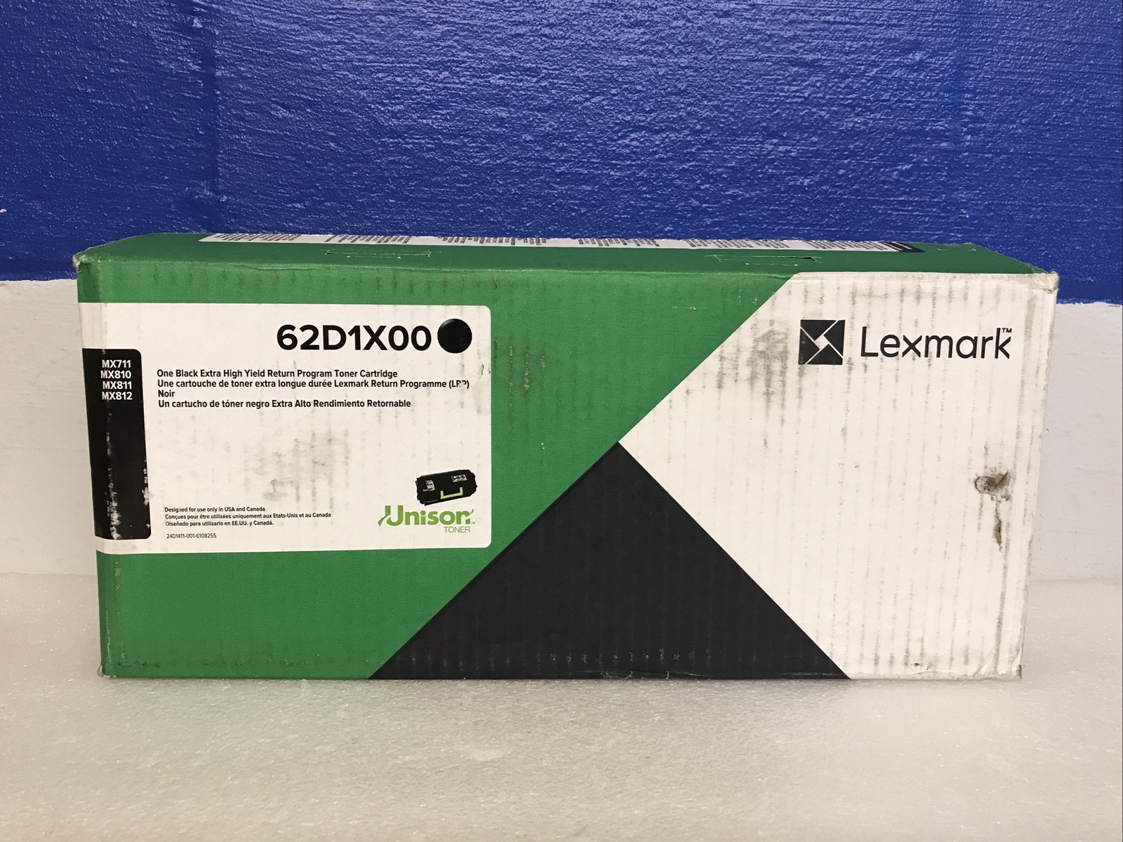 Lexmark 62D1X00 Black Extra High Yield Toner Cartridge New Sealed Damaged Box
