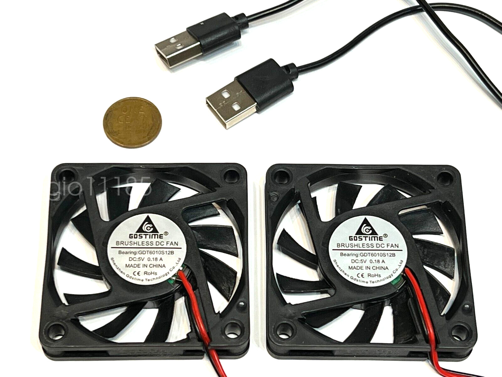 2 Pieces USB Connector 6010 Gdstime Fan 5v 60mm 6cm Cooling box Axial Cooler