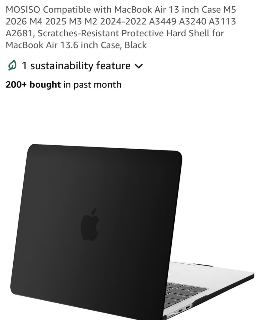 Mosiso Shell Case for Macbook Air 13 “+ M2 M 3 M4 M 5 New . Read For Specifics