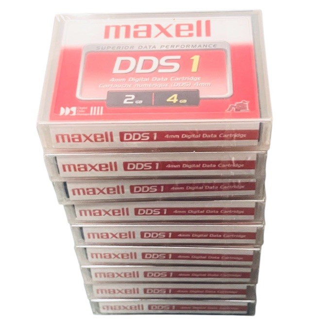 Maxell DDS 1 (HS-4/90s) 4mm Data Cartridge 2GB 4GB NEW Sealed Lot of 9